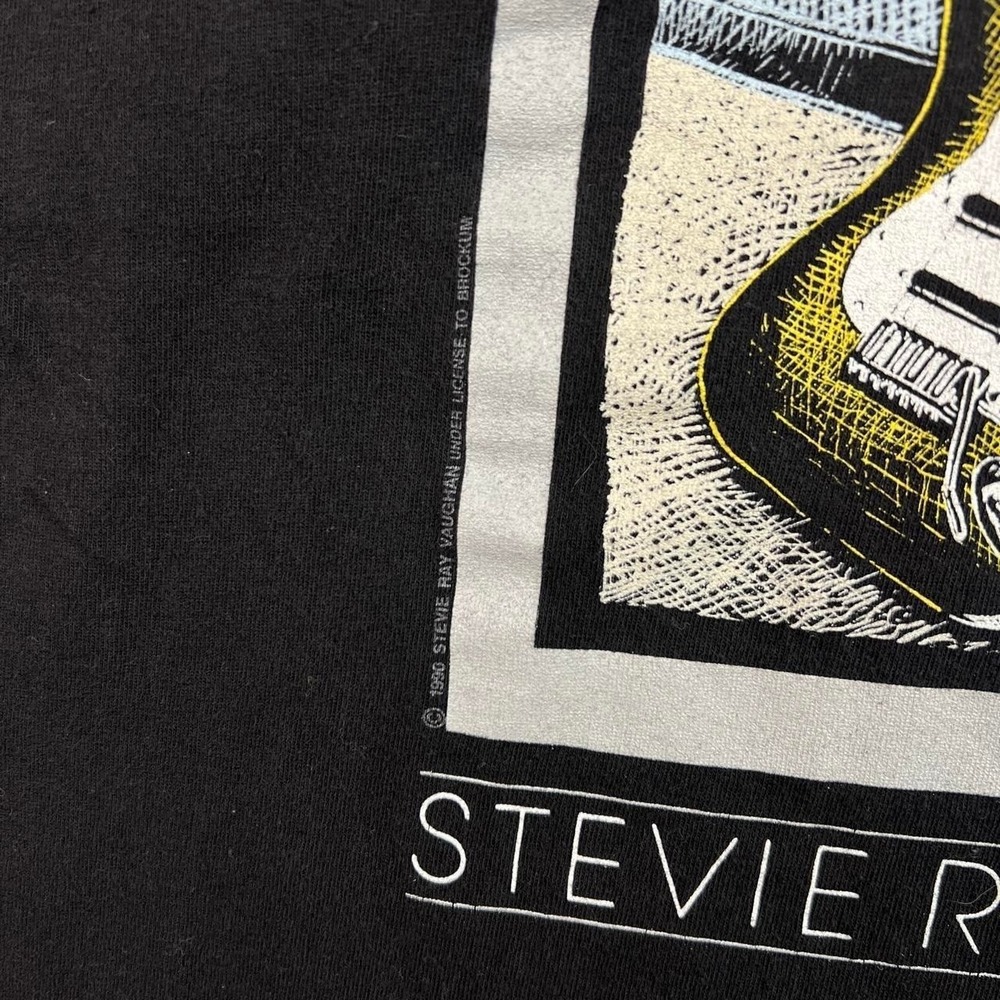 Vintage Stevie Ray Vaughan Memorial 1954-1990 Black Graphic Band T-Shirt - Picture 3 of 8